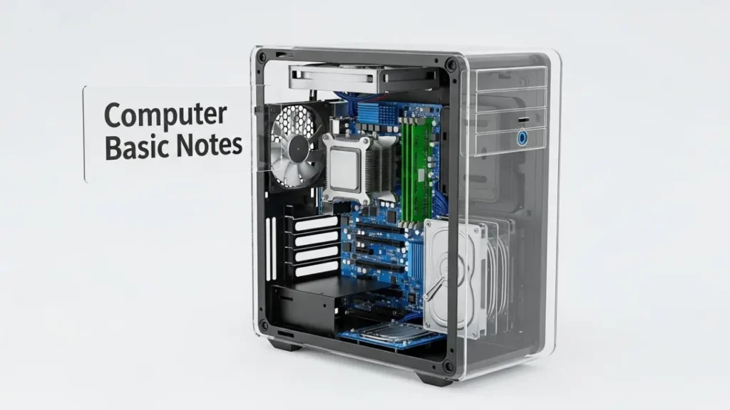 कंप्यूटर बेसिक नोट्स PDF हिंदी में – CPU, Memory, Software क्या है?