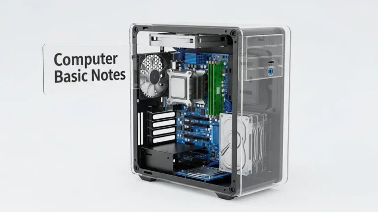 कंप्यूटर बेसिक नोट्स PDF हिंदी में – CPU, Memory, Software क्या है?